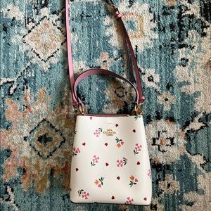 COACH Small Town Bucket Bag With Heart Petal Print